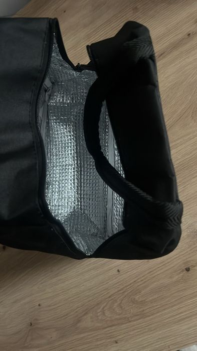 Nowa czarna torba termiczna śniadaniowa