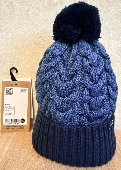 Дитяча зимова шапка біні Reima Routii, р.48/50,вік 1-4 роки, 50% вовни