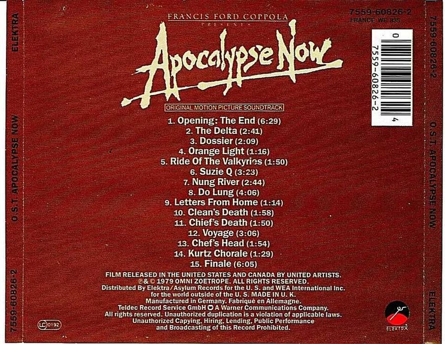 Apocalypse Now - O.S.T. - Film Soundtrack's - Music - CD