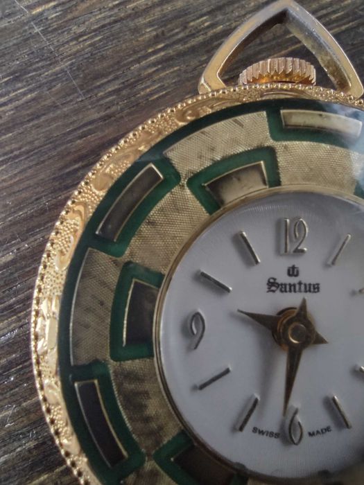 Stary piękny kieszonkowy zegarek Santus Swiss Made
