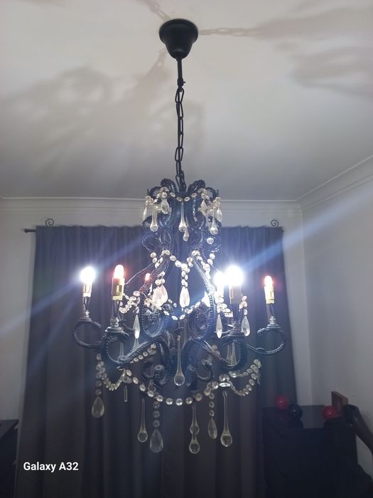 Candeeiro lustre preto