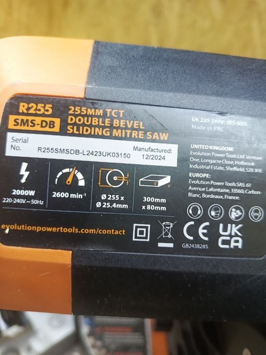 Ukosnica z posuwem Evolution r255 sms-db