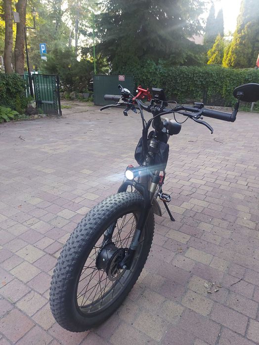 Rower elektryczny Lankeleisi MG740 plus dual 48V 20 AH fatbike Hamulce hydrauliczne, błotniki, lusterko,