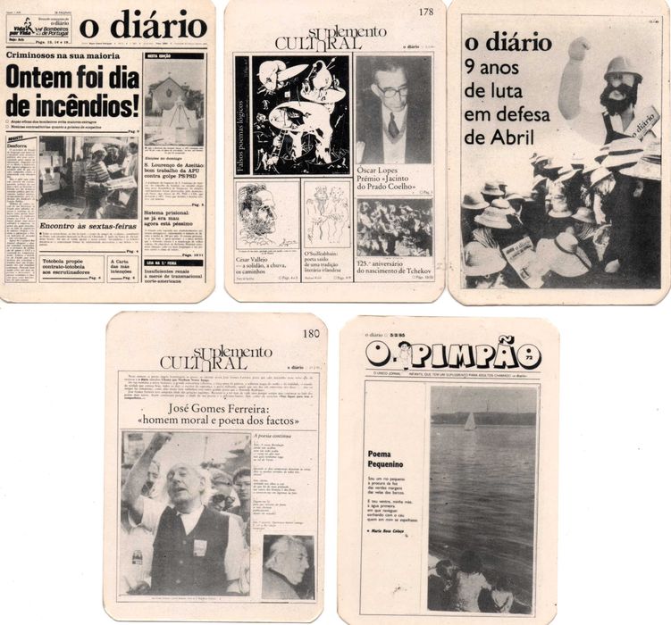 CALENDÁRIOS DE BOLSO - 1985 - Jornal O Diário e PCP