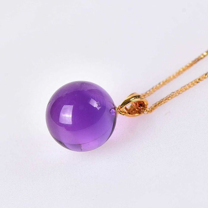 Colar com pingente - 18 K Ouro amarelo Ametista