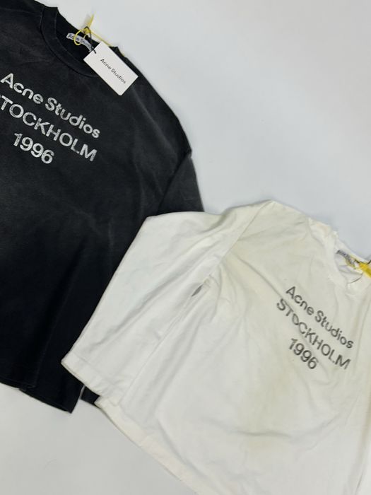 Acne Studios STOCKHOLM 1996 лонслив черный белый лонгслів футболка M L