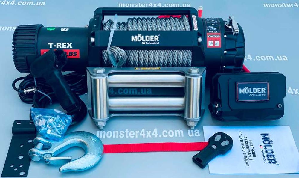 Лебідка MOLDER Professional T-REX 15000 IP68 (6800 kg) 24V евакуатор