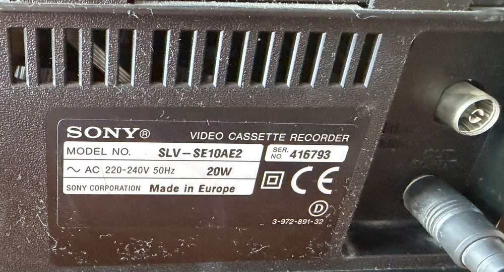 Leitor VHS Sony com instruções