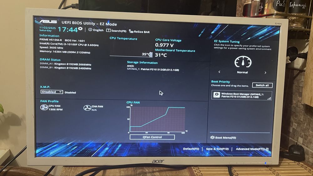 Intel i3-10100F + 16 ГБ ОЗП + GeForce GT 1030