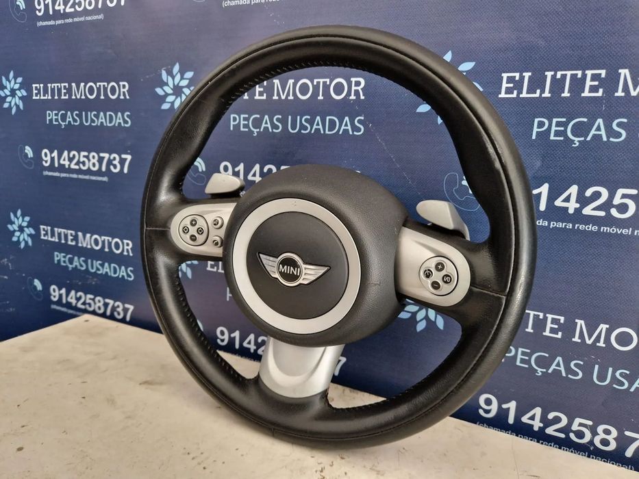 Volante usado pele com airbag MINI ONE COOPER S R56 R55 R57 PATILHAS