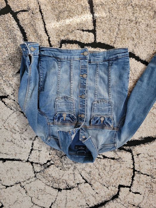 Bluza jeansowa i kamizelka 128