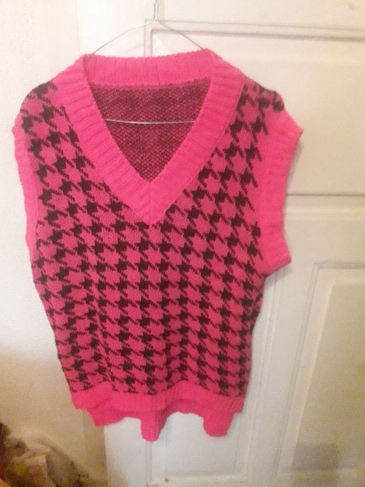 Colete xadrez fucsia