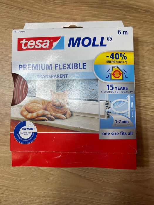 Silikonowa uszczelka Tesa moll premium flexible transparent