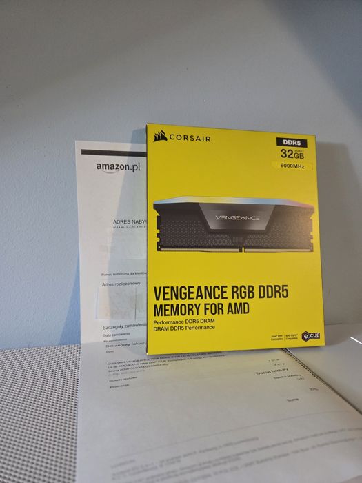 Pamięć RAM Corsair 6000 CL 36 32GB DDR5 Zaplombowana, Nowa + FV Amazon