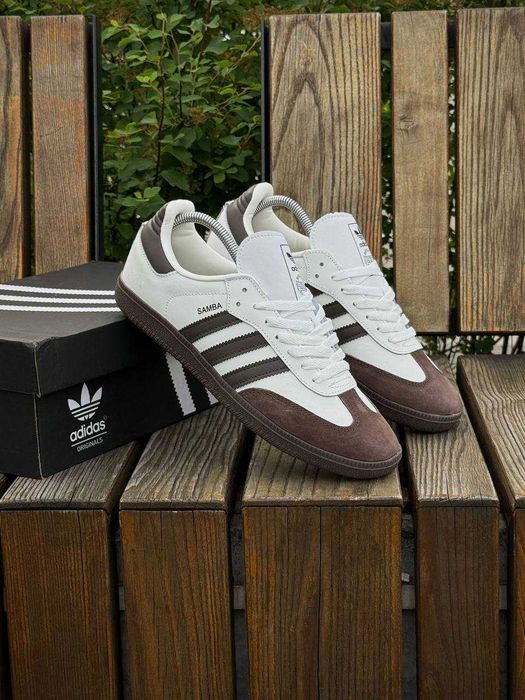 !ТОТАЛ РОЗПРОДАЖ! Adidas Samba White Brown 41 42 43 44 45