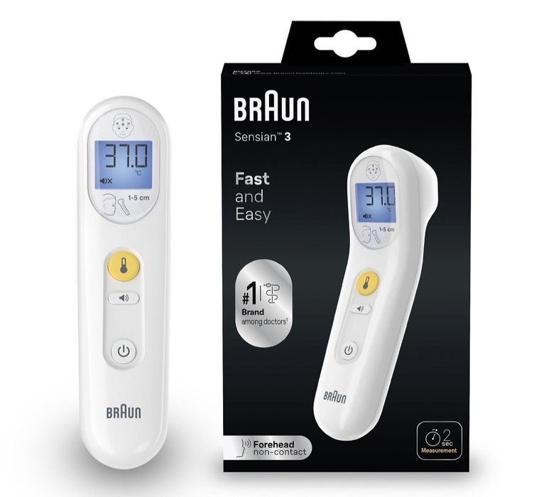 BRAUN Sensian 3 BNT050EE Termometr bezdotykowy do czoła, NOWY