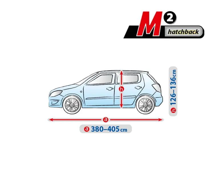 Plandeka Na Auto | Pokrowiec Całoroczny | M2 Hatchback | 380-405cm