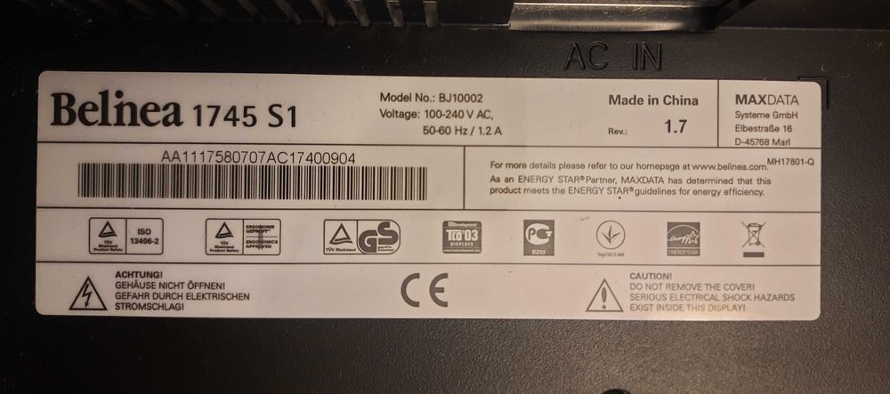 Monitor komputerowy Belinea 1745 S1