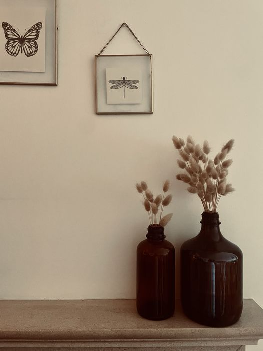 Frascos âmbar para decoração