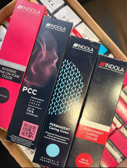 Profesjonalne farby do włosów INDOLA 41szt + oksydant + paleta kolorów
