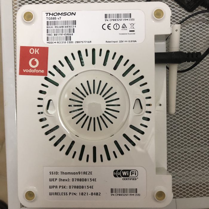 router Thomson TG585 v7 ADSL2