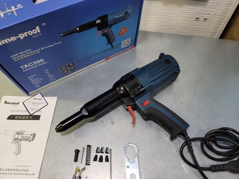 Электрозаклепочник заклепочник Time-proof TAC-500 +2 Пары губок + Ремк