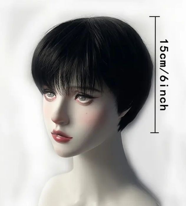 Peruka czarna krótka 15cm