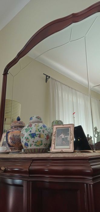 Movel boa madeira+mármore + espelho grande 50€ cada