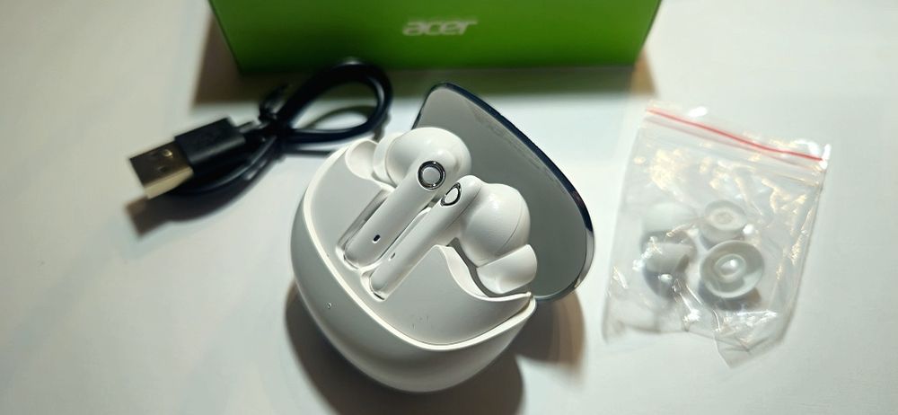 Słuchawki bezprzewodowe Acer douszne TWS Bluetooth etui mikrofon styl