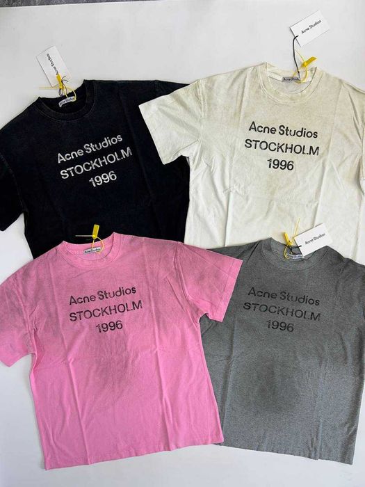 Футболка чорна Acne Studios STOCKHOLM 1996 черная distressed M L