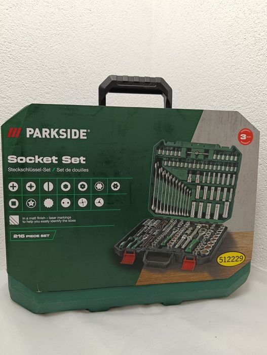 Набір торцевих головок, ключів та біт PARKSIDE, 216 предметів, набор