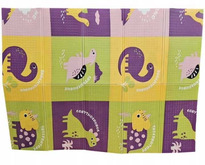 Mata piankowa edukacyjna dla dzieci składana 200x180 zwierzęta