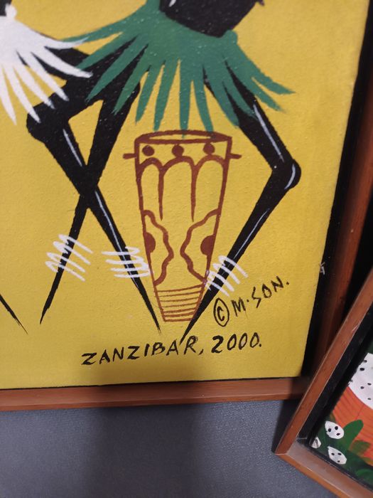3 quadros originais de Zanzibar