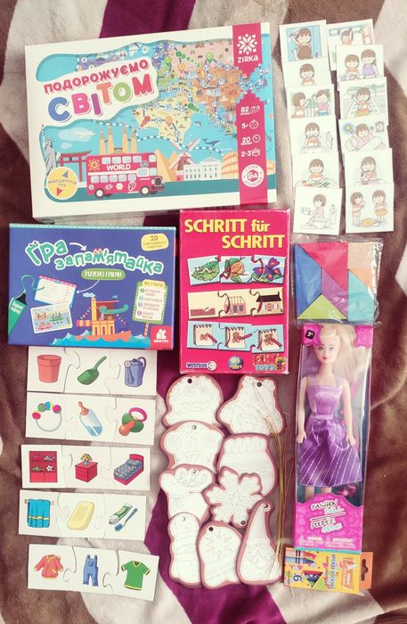 Развивающие игрушки, игры, пазлы, профессии, набор парикмахера
