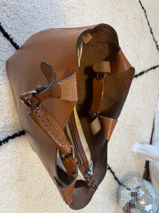 Shopper Zara skórzana torba ze skóry naturalnej