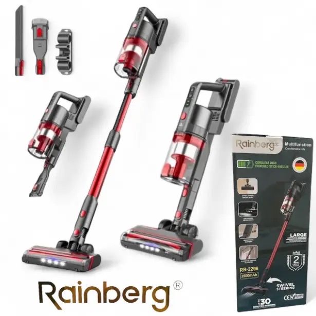 Акумуляторний пилосос Rainberg RB-2296, 2500 Вт, контейнерий пилосос