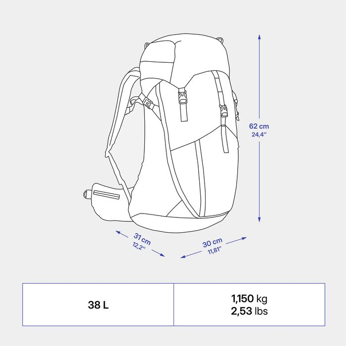 Mochila de caminhada - MH500 38L preto