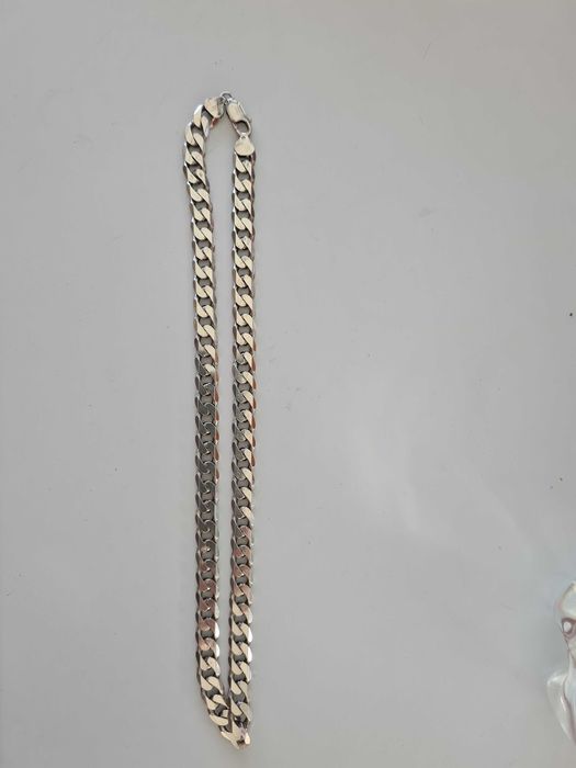 Srebrny łańcuch pancerka 62 g  50cm  –męski, próba 925, dobry stan