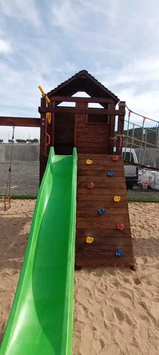 PARQUE INFANTIL PONTES SUSPENSAS ESCORREGA BALOIÇOS, BOMBERO, CASINHA