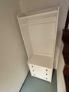 Vendo Roupeiro aberto c/3 gavetas, branco IKEA Hauga - excelente estado