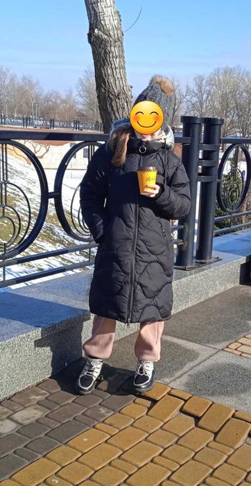 Зимова куртка подовжена пальто пуховик KIKO, чорного кольору, р. 146