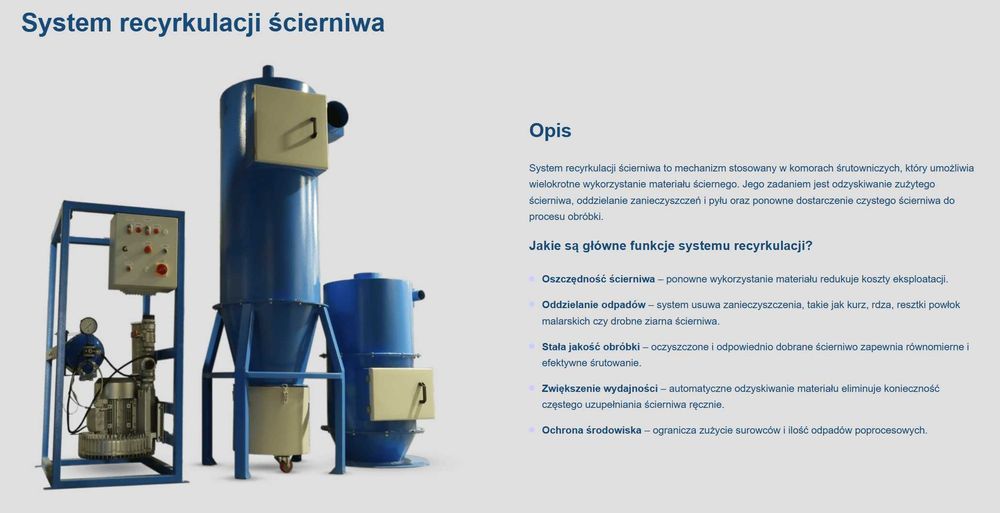 komora śrutownicza / piaskarka / piaskarnia / śrutownica / piaskowanie