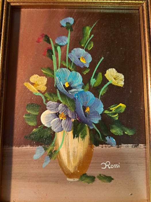 Obraz w ramce (akryl) kwiaty natura ok. 1980 r.