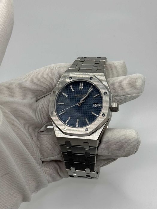 Zegarek Seiko Mod Royal Oak Custom Watch Granatowy