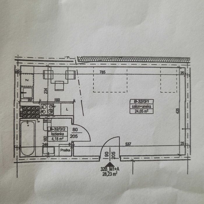 Mieszkanie kawalerka w centrum w Strzelcach Kraj na poddaszu 29m2