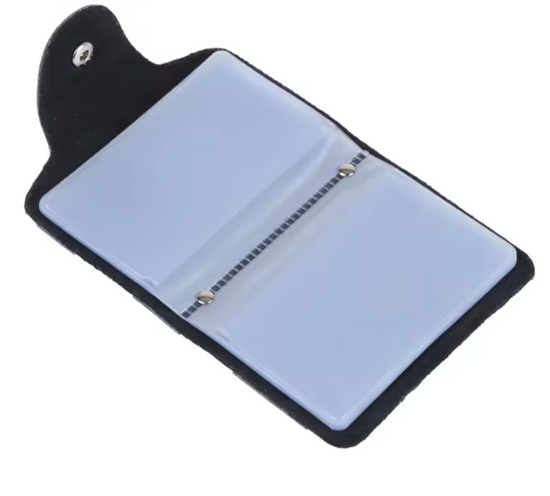 Etui na karty skóra naturalna kolor czarny