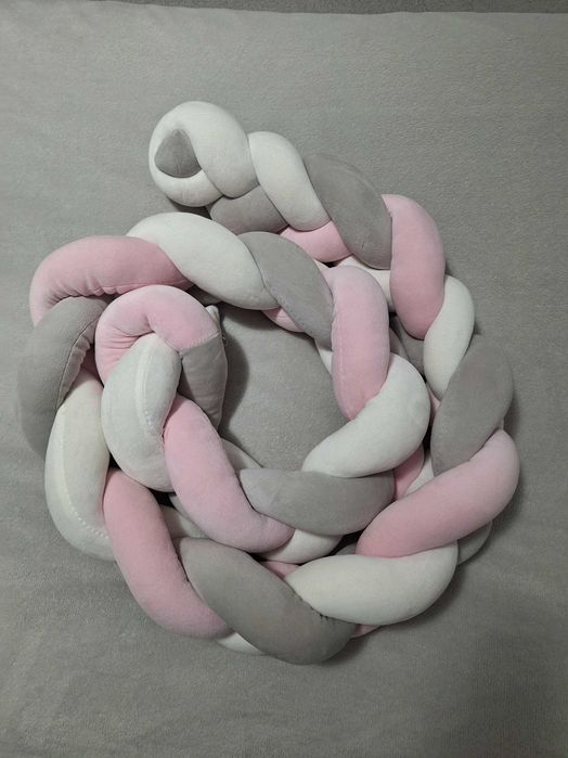 Plastimyr - Protetor de Berço Twist Rosa, Cinzento e Branco 200 cm