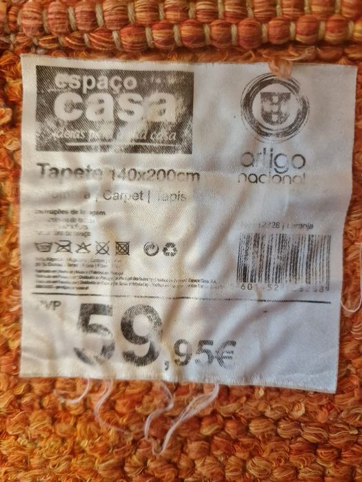 Tapete carpete laranja 200x140