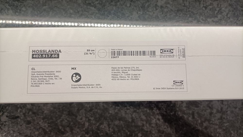 Parteleira MOSSLANDA 55cm
Prateleira p/molduras, branco, 55 cm