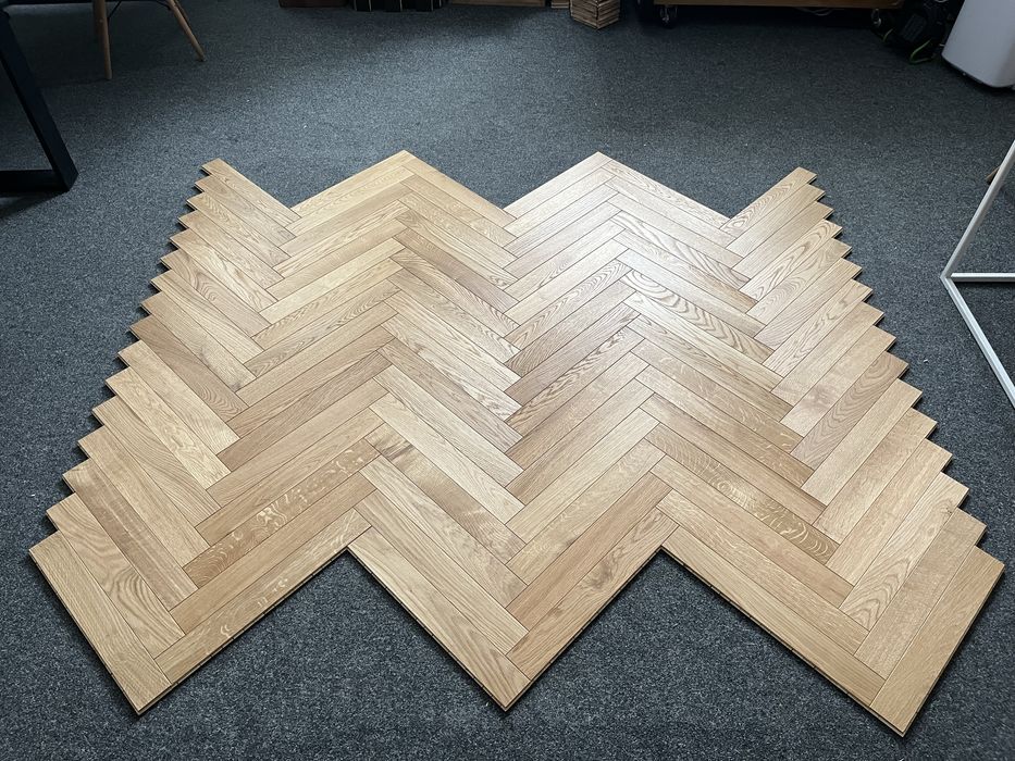 Podłoga Drewniana Jodełka Dąb Natur, 11x70x490mm,Olej UV x2, Od ręki